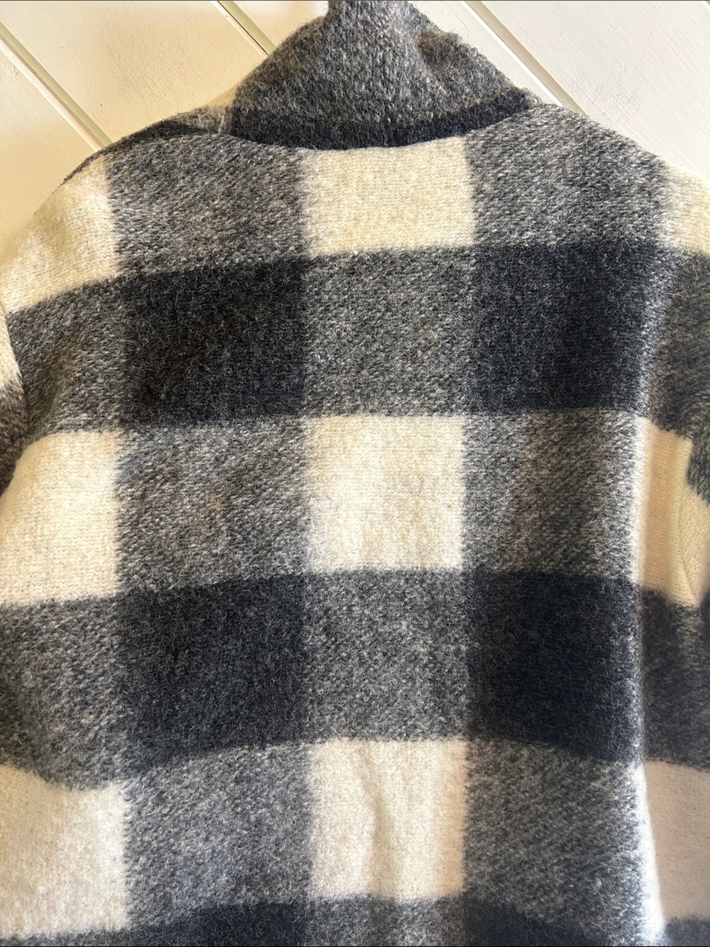 WILFRED FREE Off Duty Black and Cream Checked Wool Coat - Picture 5 of 11